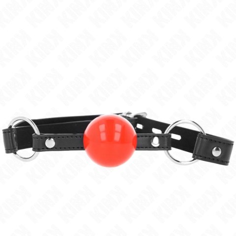 KINK Gag Ball 4 cm - Czerwona kulka, czarny pasek, regulacja 60x2 cm