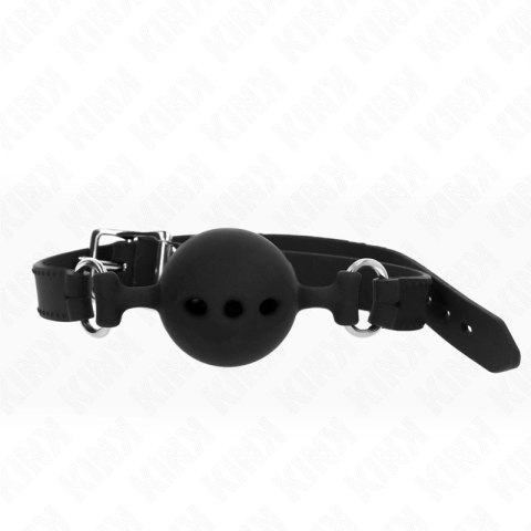 KINK Gag silikonowy z kulką 5 cm, regulowany, rozmiar L, czarny