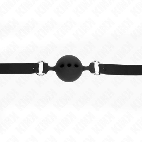 KINK Gag silikonowy z kulką 5 cm, regulowany, rozmiar L, czarny