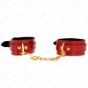 KINK Joanna Angel mankiety nadgarstkowe czerwone z łańcuchem 16,5-26 cm