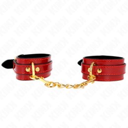 KINK Joanna Angel mankiety nadgarstkowe czerwone z łańcuchem 16,5-26 cm