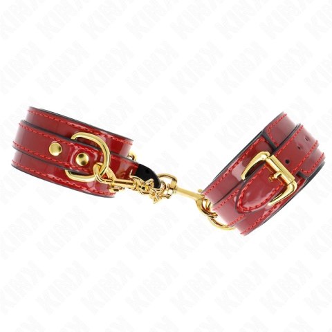KINK Joanna Angel mankiety nadgarstkowe czerwone z łańcuchem 16,5-26 cm