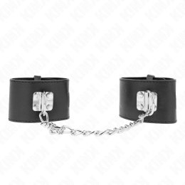 KINK Kajdanki na nadgarstki z łańcuchem, regulacja 16-23 cm, czarne