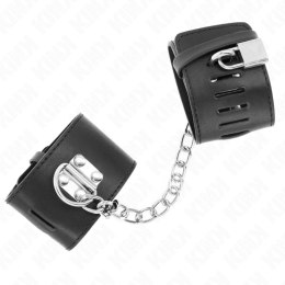 KINK Kajdanki na nadgarstki z łańcuchem, regulacja 16-23 cm, czarne
