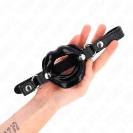 KINK Knebel Usta 8 cm czarny pasek skorzany regulacja 39-58 cm