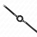 KINK Knebel Usta 8 cm czarny pasek skorzany regulacja 39-58 cm