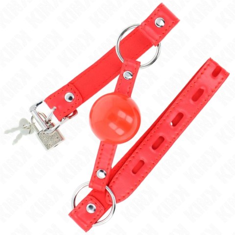 KINK Kula TPE 4 cm z zamkiem, pasek 60x2 cm, kolor czerwony