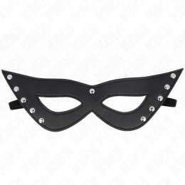 KINK Maska na Oczy 5 Nitow Czarna 28x8 cm Skorzana Regulowana