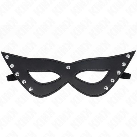 KINK Maska na Oczy 5 Nitow Czarna 28x8 cm Skorzana Regulowana