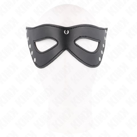 KINK Maska na Oczy 5 Nitow Czarna 28x8 cm Skorzana Regulowana