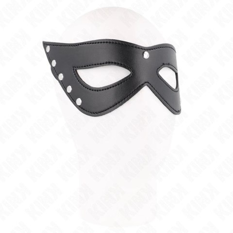 KINK Maska na Oczy 5 Nitow Czarna 28x8 cm Skorzana Regulowana