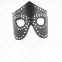 KINK Maska skorzana z nitami Model 2 czarna 30x12 cm regulowana