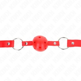 KINK Model 1 Oddychalna Piłka Gag 4 cm, Czerwony, Pasek Regulowany