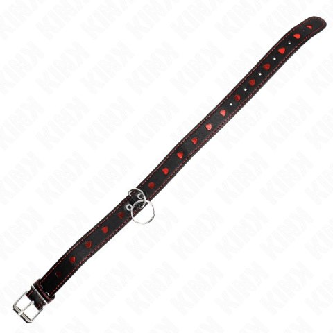 KINK Naszyjnik z Paskiem Serce 65 cm - Skorzany, Regulowany, Czarny