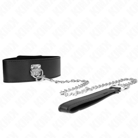 KINK Naszyjnik z paskiem czarny regulowany 33,5-41 cm szerokość 5 cm