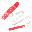 KINK Naszyjnik z paskiem i nitami, czerwony, regulacja 36-50 cm