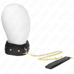KINK Naszyjnik z paskiem, imitacja skory, regulowany 37-54 cm, czarny