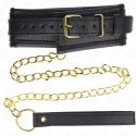 KINK Naszyjnik z paskiem, imitacja skory, regulowany 37-54 cm, czarny