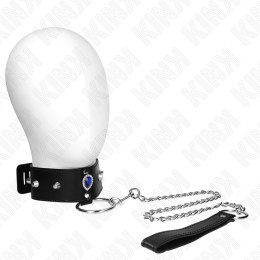 KINK Naszyjnik z paskiem, niebieskie zdobienia, regulacja 36-43 cm