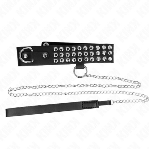 KINK Naszyjnik z paskiem, regulowany 37-42 cm, czarny połysk 65 cm