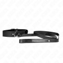 KINK Obroża z paskiem czarna, regulacja 32-50 cm, długość 116 cm