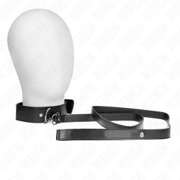 KINK Obroża z paskiem czarna, regulacja 32-50 cm, długość 116 cm
