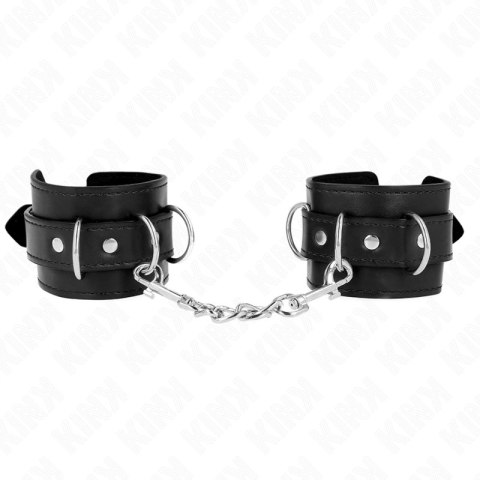 KINK Opaski na Nadgarstki 3 Zapięcia D-Ring Regulowane Czarny 17,5-25 cm
