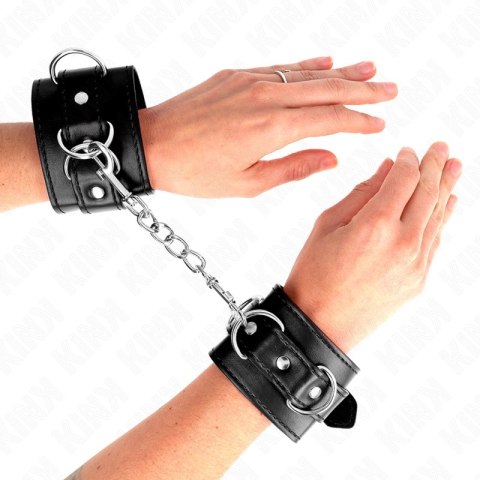 KINK Opaski na Nadgarstki 3 Zapięcia D-Ring Regulowane Czarny 17,5-25 cm