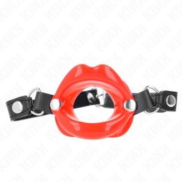 KINK Pasek Skorzany z Czerwonym Elementem 8 cm, Regulacja 39-58 cm