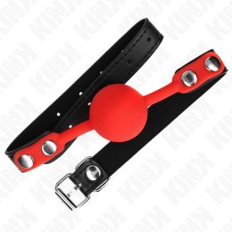 KINK Silikonowa Czerwona Kula 4 cm - Pasek 60 cm, Regulowany Gag