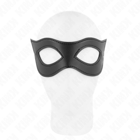 KINK Skorzana maska model 2 czarna 23x7,5 cm regulowana