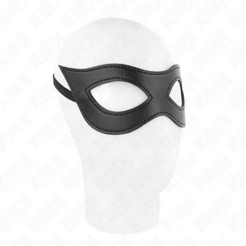 KINK Skorzana maska model 2 czarna 23x7,5 cm regulowana