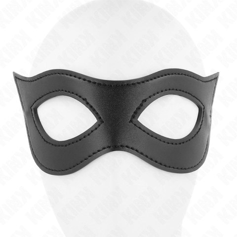 KINK Skorzana maska model 2 czarna 23x7,5 cm regulowana