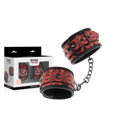 BEGME Kajdanki Premium Red Edition z neoprenową wyściołką, regulowane