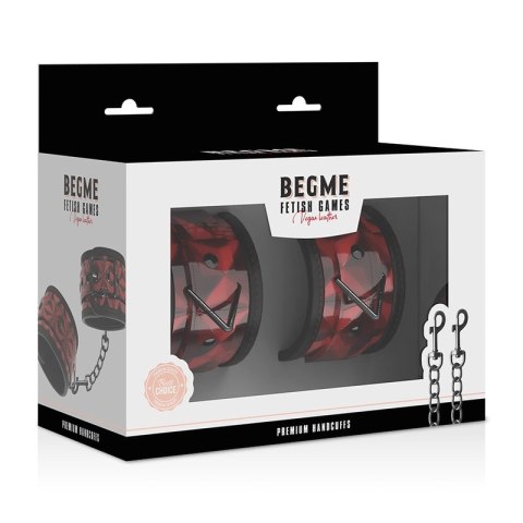 BEGME Kajdanki Premium Red Edition z neoprenową wyściołką, regulowane