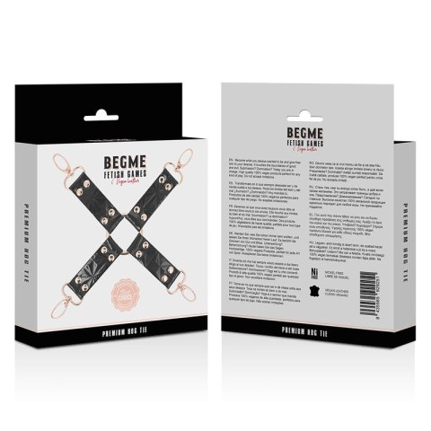Begme Black Edition - krawat z wegańskiej skory z podszewką neoprenową