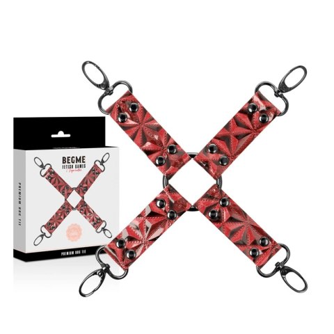 Begme Red Edition - krawat z wegańskiej skory premium, neoprenowa podszewka