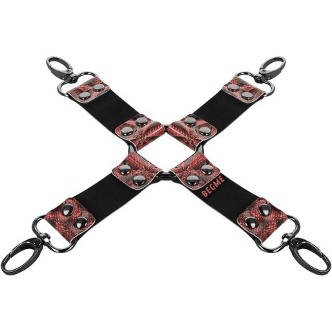 Begme Red Edition - krawat z wegańskiej skory premium, neoprenowa podszewka