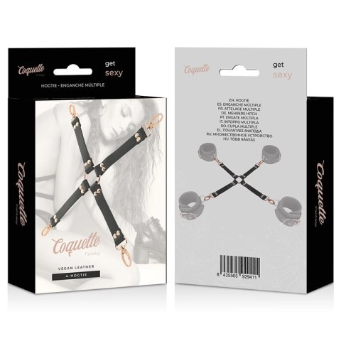 Coquette Chic Desire Fantasy krawat z wegańskiej skory, czarny