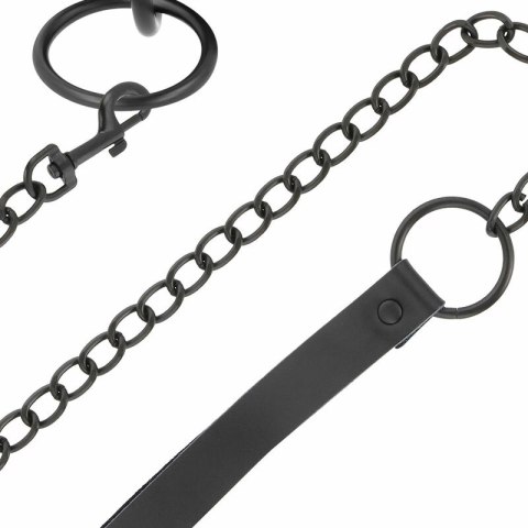 Darkness Czarny Kołnierz z Łańcuchem Neopren Puleather Regulowany
