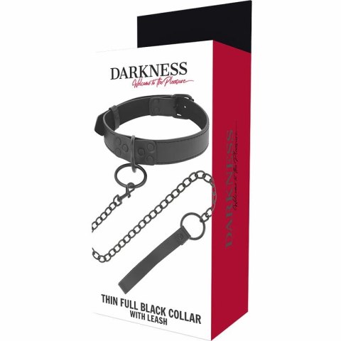 Darkness Czarny Kołnierz z Łańcuchem Neopren Puleather Regulowany