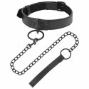 Darkness Czarny Kołnierz z Łańcuchem Neopren Puleather Regulowany