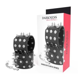 Darkness Kajdanki Skorzane Czarne z Ćwiekami Regulowane Uniwersalne