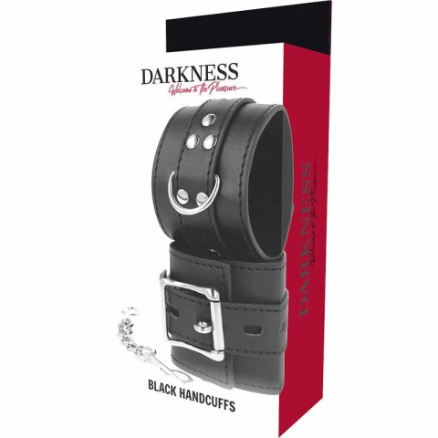 Darkness Kajdanki Skorzane Czarny Model Regulowany Metalowe Zapięcia