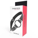 Darkness - Pas skorzany z pierścieniem 3,6 cm, regulowany, czarny