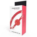 Darkness Red Oddychający Knebel Skorzany Regulowany Pasek