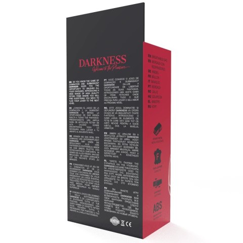 Darkness Red Oddychający Knebel Skorzany Regulowany Pasek