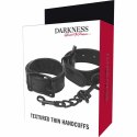 Darkness - Regulowane kajdanki szerokie, czarne, miękkie wnętrze