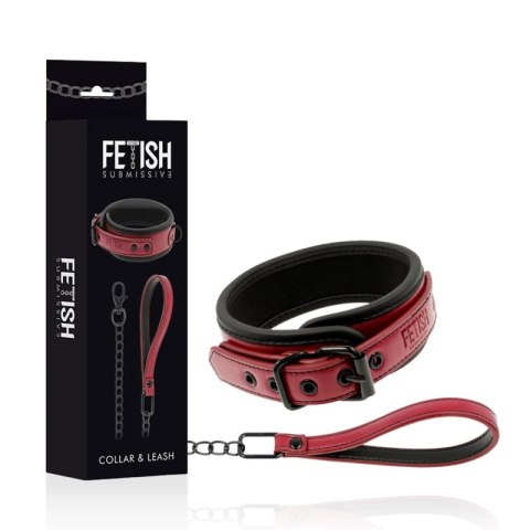 Fetish Submissive Dark Room - Naszyjnik z łańcuchem neoprenowy