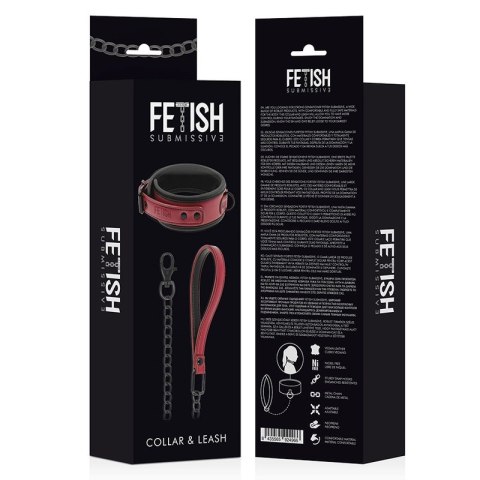 Fetish Submissive Dark Room - Naszyjnik z łańcuchem neoprenowy